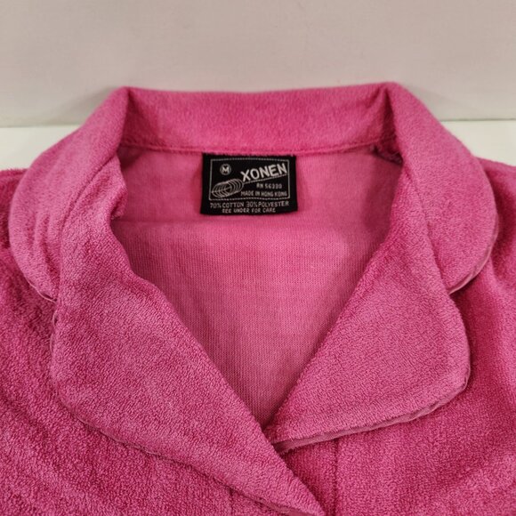 Vintage Pink Terry Cloth Short Sleeved Sweater made in Hong Kong - Picture 3 of 12